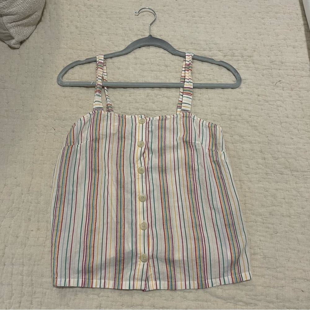 Madewell Stripe Cream Cami Tank Top Blouse Size XS